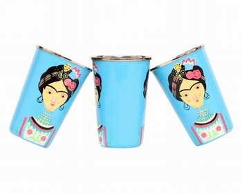 Steel Tumbler Big-Lady Rose Blue ( set of 3 )