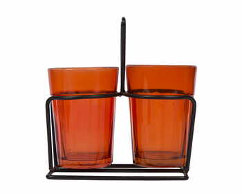 Tapri Glasses - Rang Barse - Set of 2 ( Orange )