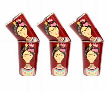 Steel Tumbler Big-Lady Rose Maroon ( set of 6 )