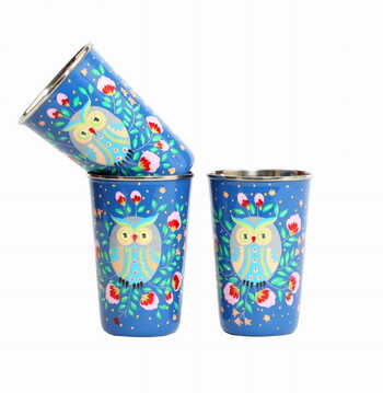 Steel Tumbler Big-Owl Eye Blue ( set of 3)