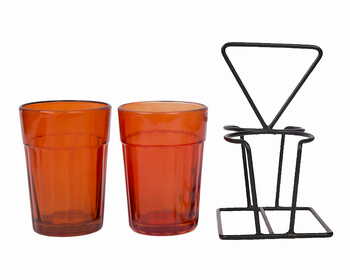 Tapri Glasses - Rang Barse - Set of 2 ( Orange )