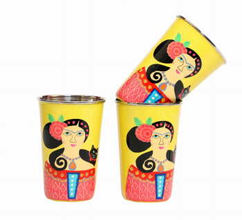 Steel Tumbler Big-Lady Set Yellow ( set of 3 )