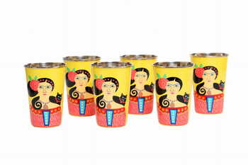 Steel Tumbler Big-Lady Set Yellow ( set of 6 )