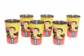 Steel Tumbler Big-Lady Set Yellow ( set of 6 )