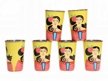 Steel Tumbler Big-Lady Set Yellow ( set of 6 )