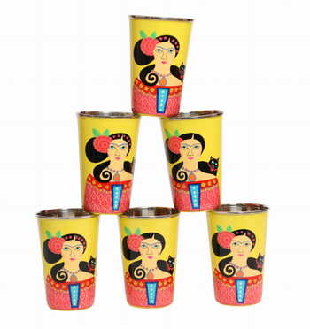 Steel Tumbler Big-Lady Set Yellow ( set of 6 )