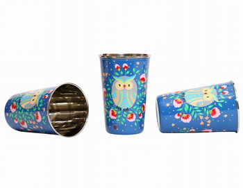 Steel Tumbler Big-Owl Eye Blue ( set of 3)