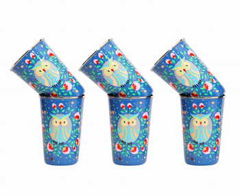 Steel Tumbler Big-Owl Eye Blue ( set of 6 )