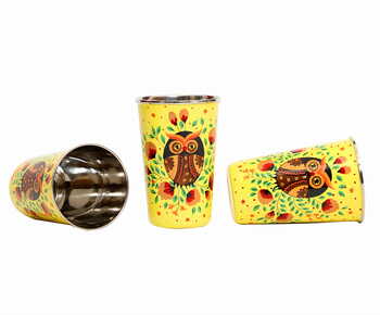 Steel Tumbler Big-Owl Eye Yellow ( set of 3 )