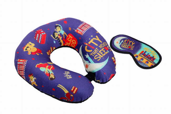 Neck Pillow & Eye Mask Combo - Mumbai Meri Jaan