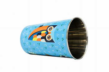 Stainless Steel Tumbler Big -  Owl Feather Blue