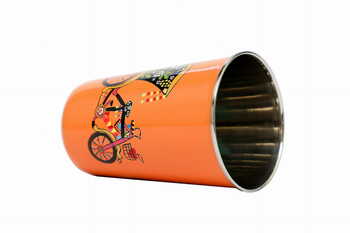 Stainless Steel Tumbler Big - Cycle Rickshaw Orange