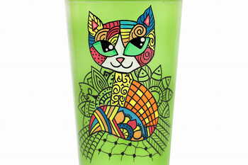 Stainless Steel Tumbler Big - Pussy Cat Green