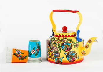 Kettle Set - Indian Madhubani Rickshaw