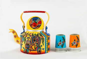 Kettle Set - Indian Madhubani Rickshaw