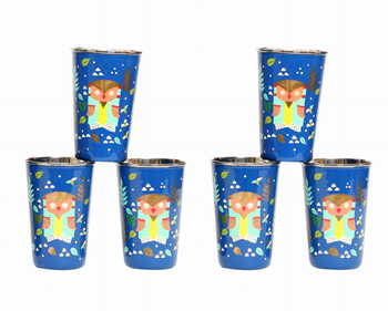 Steel Tumbler Big-Owl Tie Blue ( set of 6 )