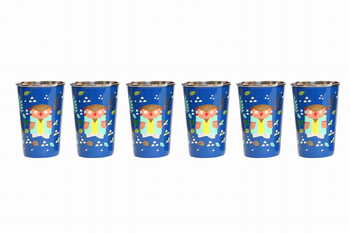 Steel Tumbler Big-Owl Tie Blue ( set of 6 )