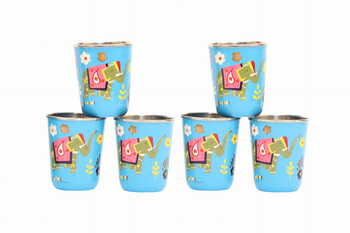 Steel Tumbler Small-ELEPHANT STAR-Blue ( set of 6 )