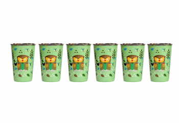 Steel Tumbler Big-Owl Tie Green ( set of 6 )