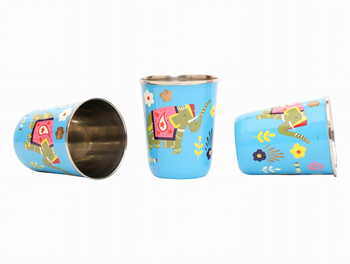 Steel Tumbler Small-ELEPHANT STAR-Blue ( set of 3 )