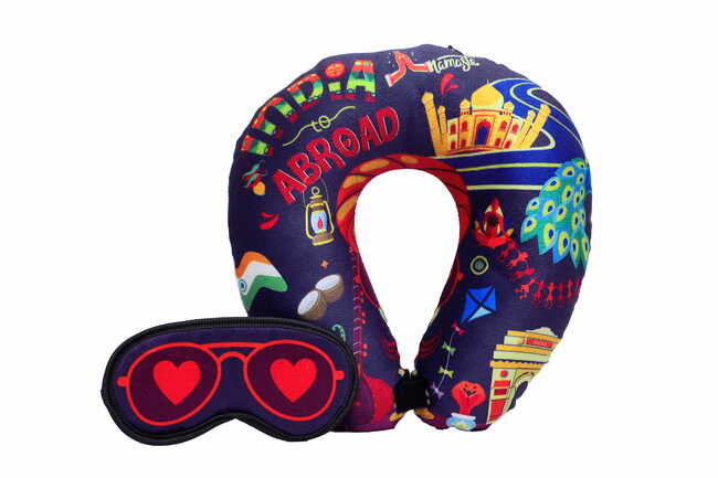 Neck Pillow & Eye Mask Combo - India To Abroad