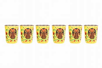 Steel Tumbler Small-Owl Eye Yellow ( set of 6 )