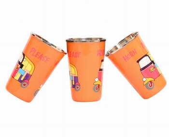 Steel Tumbler Big-Auto Orange ( set of 3 )