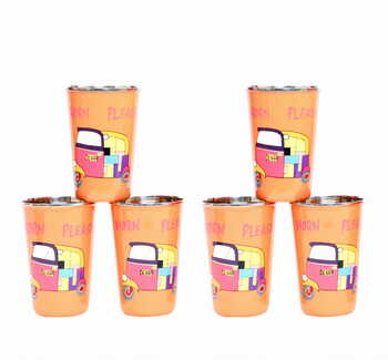 Steel Tumbler Big-Auto Orange ( set of 6 )