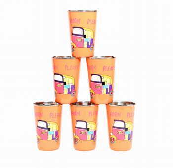 Steel Tumbler Big-Auto Orange ( set of 6 )