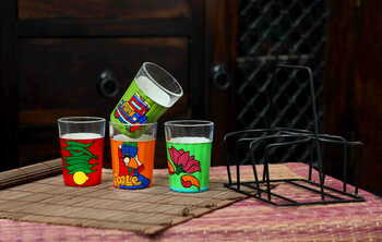 Tapri Glasses - Lotus,Nimbu Mirchi,Truck Theme,Coole