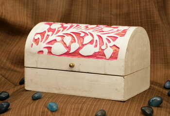 Jewellery Box-Leaf Pink