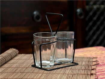 Cutting Chai Glass Stand / Tea Glass Holder  - For Set of 2 Tea Glasses