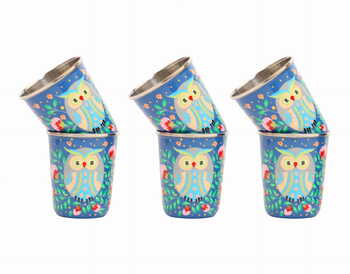 Steel Tumbler Small-Owl Eye Blue ( set of 6 )