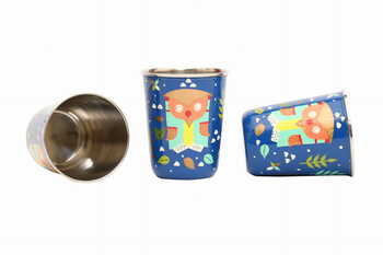 Steel Tumbler Small-Owl Tie Blue ( set of 3 )