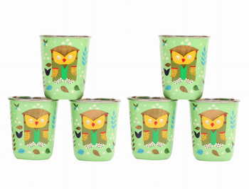 Steel Tumbler Small-Owl Tie Green ( set of 6 )