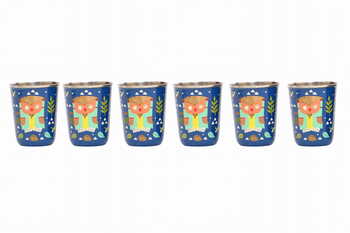 Steel Tumbler Small-Owl Tie Blue ( set of 6 )