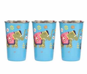 Steel Tumbler Big-ELEPHANT Star-Blue ( set of 3 )