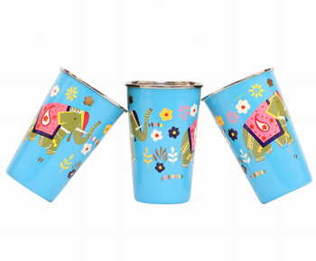 Steel Tumbler Big-ELEPHANT Star-Blue ( set of 3 )