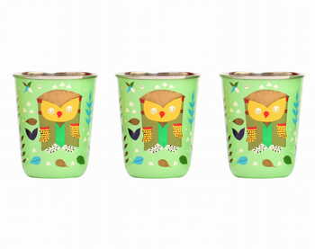 Steel Tumbler Small-Owl Tie Green ( set of 3 )