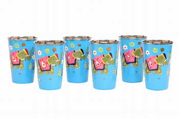 Steel Tumbler Big-ELEPHANT Star-Blue ( set of 6 )