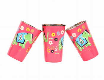 Steel Tumbler Big-ELEPHANT Star-Pink ( set of 3 )