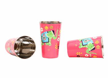 Steel Tumbler Big-ELEPHANT Star-Pink ( set of 3 )