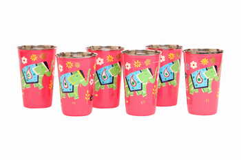 Steel Tumbler Big-ELEPHANT Star-Pink ( set of 6 )