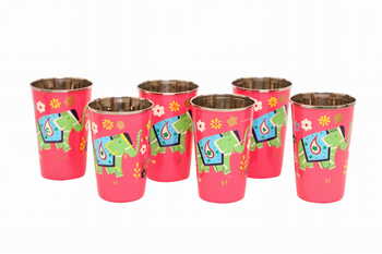 Steel Tumbler Big-ELEPHANT Star-Pink ( set of 6 )