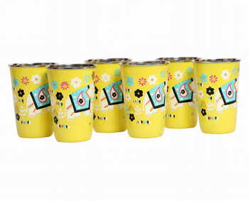 Steel Tumbler Big-ELEPHANT Star-Yellow ( set of 6 )