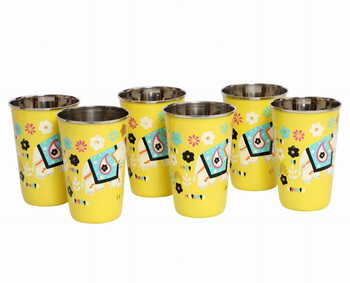 Steel Tumbler Big-ELEPHANT Star-Yellow ( set of 6 )